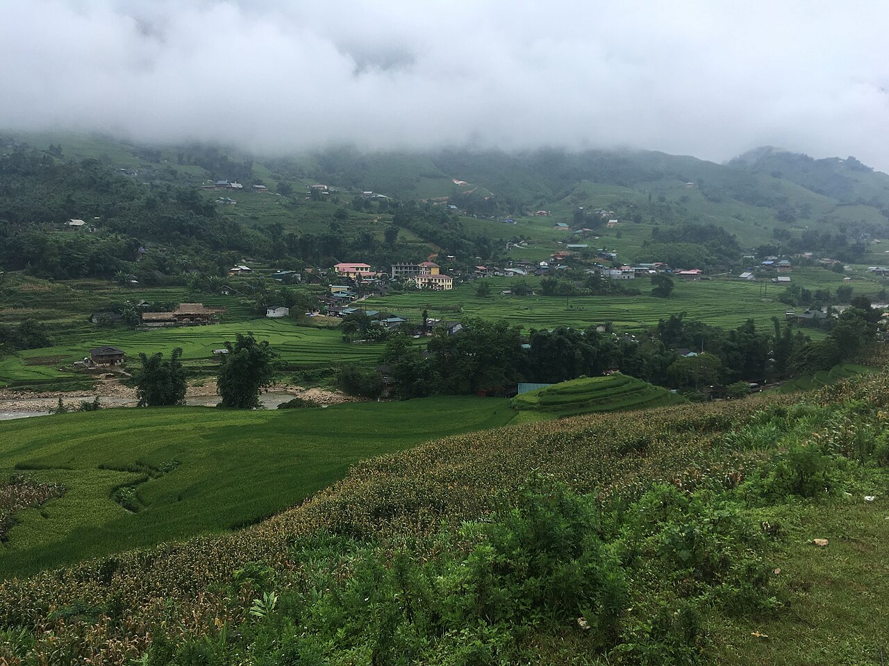 Bản Tả Van Sapa — ruộng bậc thang nhìn ra sông Mường Hoa